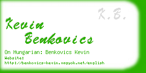 kevin benkovics business card